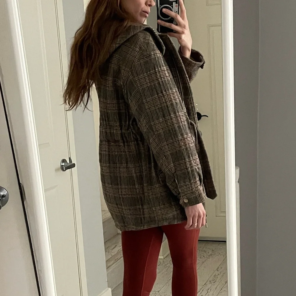 ba&sh Cox Marron Lady Coat Hooded Size 2 Us 8 Plaid Belted Wool blend - Picture 5 of 13